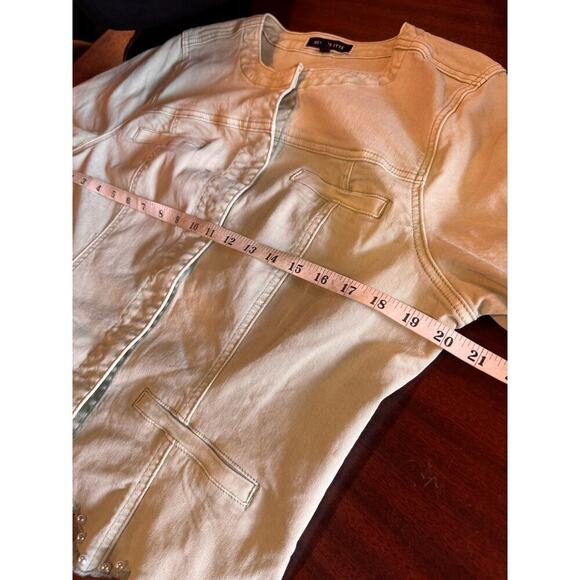 Melanie Lyne Women’s Light Lime Green Scalloped Beaded Hem  Jacket Size 14 - Picture 6 of 9